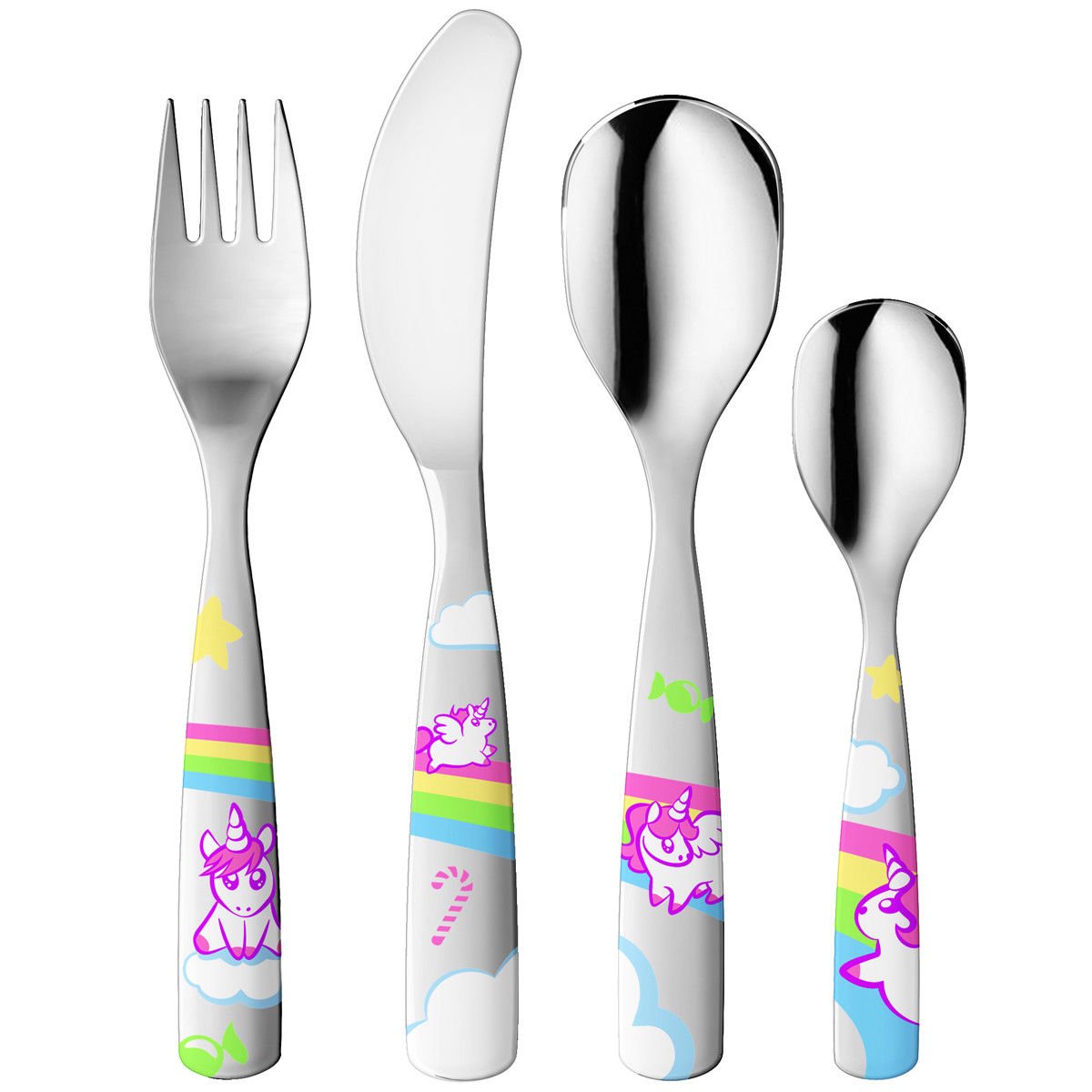 Gnali&Zani "Unlittle Children Cutlery Set, Stainless Steel, Silver, 28 x 28 x 18 cm