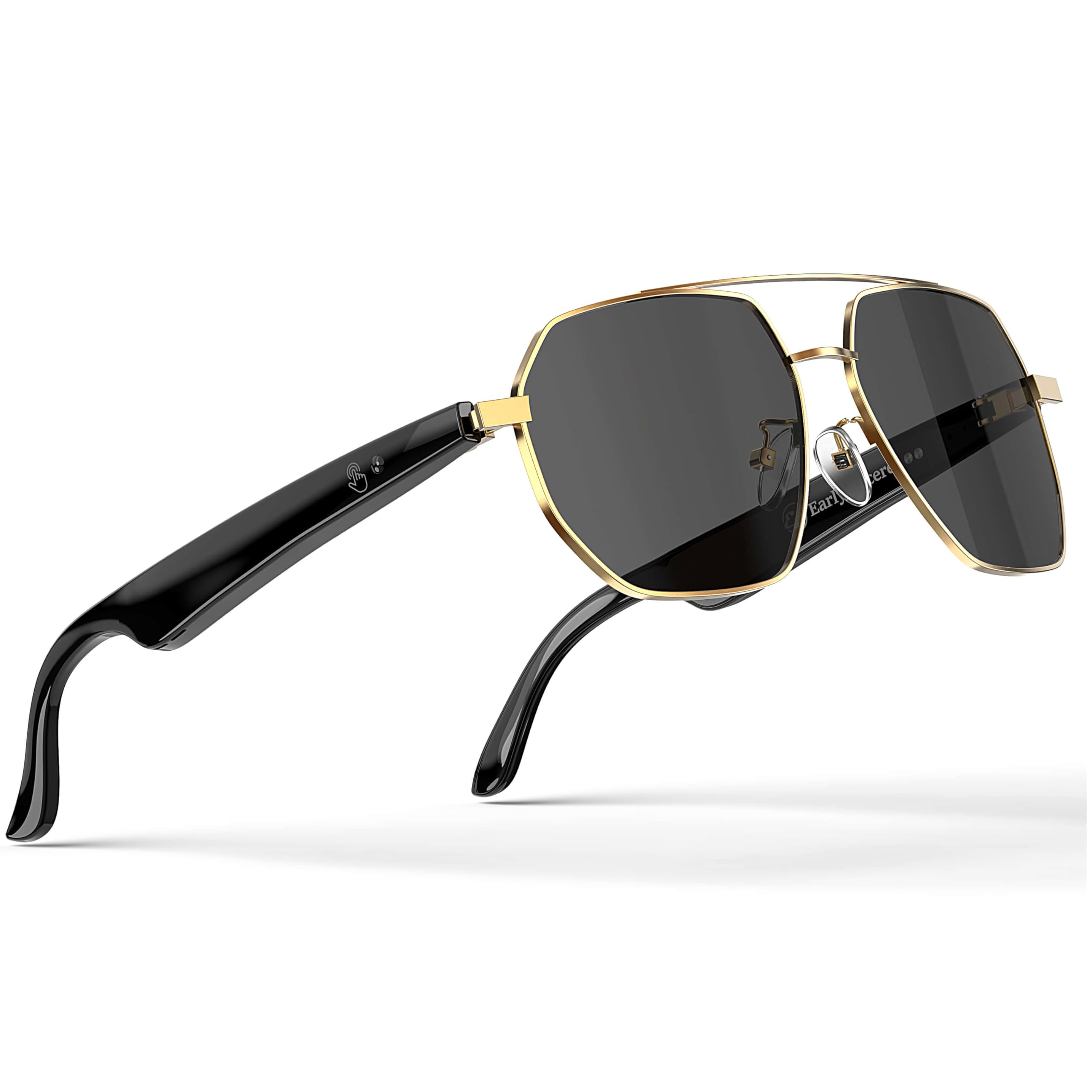 Photo 1 of AI Smart Glasses with Chat GPT, AI Translation Glasses with 164 Language, Classic Aviator Sunglasses with Voice Assistant/AI Calling, IP65 Waterproof, Multifunctional Smart Glasses for Men Women