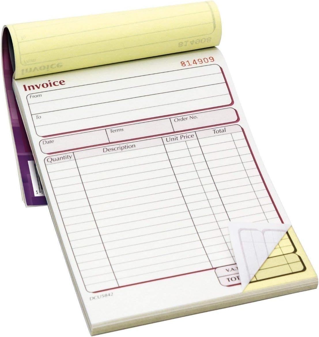 Pukka Pad NCR Duplicate Invoice Book for Business and Sales, 2-Pack, Tape Bound, 50 Entries Per Book, Carbonless Copies