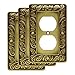 Franklin Brass Paisley (3-Pack) Outlet Covers Tumbled Antique Brass 1-Gang Wall Plate Single Duplex Switch Plates Electrical Guard W10110V-ABT-R