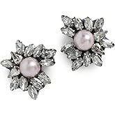 Deepa Gurnani Women's Deepa by Deepa Gurnani Sahana Earrings, Gunmetal, Grey, Metallic, One Size