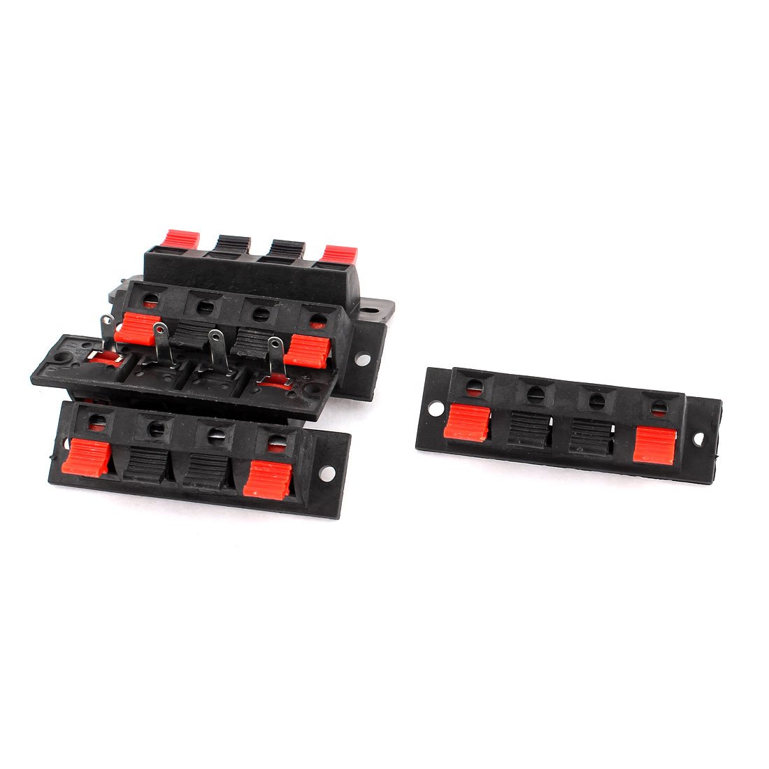 sourcing map 5pcs 4 Way Push Release Connector Stereo Speaker Terminal Strip Block