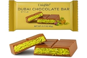 UniqBite Dubai Chocolate Bar Pistachio, 3.17 oz (90gr), Viral Knafeh Chocolate Bar with Pistachio Cream and Kataifi