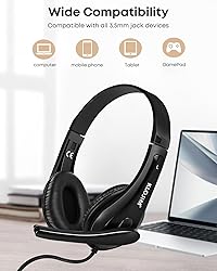 KLOJIM Wired Headphone for PC/Laptop - On-Ear