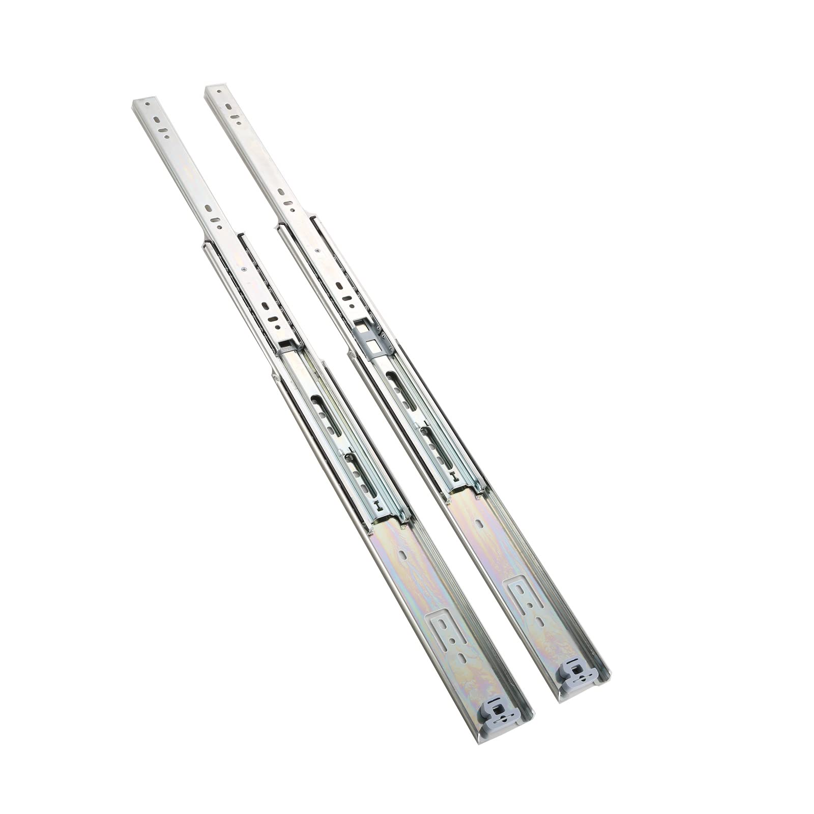 MACHSWON 1 Pair Heavy Industrial Slides 51mm Wide Heavy Duty Slide 350mm 3-Section Mechanical Equipment Slide Rails 14 Inch Galvanized Silver