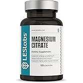 LES Labs Magnesium Citrate – Stress Relief, Restful Sleep, Heart Health, Metabolism, Nerve & Muscle Function – Non-GMO Supplement – 120 Capsules