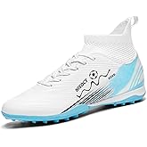 NISOCY Soccer Shoes for Mens Womens Professional Cleats High-Top Athletic Turf Football Shoe Outdoor/Indoor Professional Futsal Football Training Sneaker