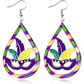 Mardi Gras Earrings Outfit for Women Mardi Gras Shirts Accessories Leather Glitter Carnival Holiday Earrings Mardi Gras Outfits Mardi Gras Jewelry Carnival Parade Jewelry Gifts