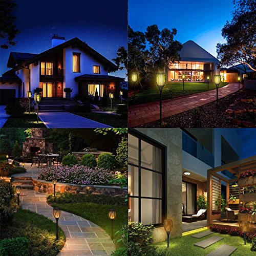 Lebote Solar Torch Lights,Solar Flame Lights Outdoor Flickering Flames Torches Lights Waterproof 96 LED Dancing Flames Landscape Decoration Lighting Solar Spotlights for Garden Yard Patio(2 Pack)