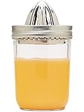 Jarware Stainless Steel Citrus Juicer Lid for Mason Jars, Wide-Mouth, Metallic