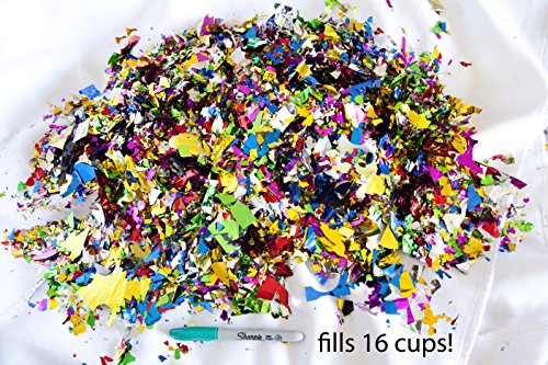 image for Hit Delights Metallic Shiny Confetti. Sparkly Rainbow Confetti, Bulk J