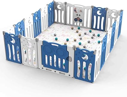 Hbiao Parc Bebe Kids Activity Center Safety Play Yard Kids Activity Center Home Indoor Outdoor Pliant 18 2 Panneaux 180 106 63 Cm Amazon Fr Cuisine Maison