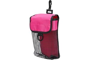 Lwuey Scuba Diving Gear Bag, Safety Smb Dive Mesh Bag Finger Reel Storage Pocket Carry Case Rotatable Hook Waist Pouch With Buckle Snorkeling Snorkel Equipment Fins Swimming Sports
