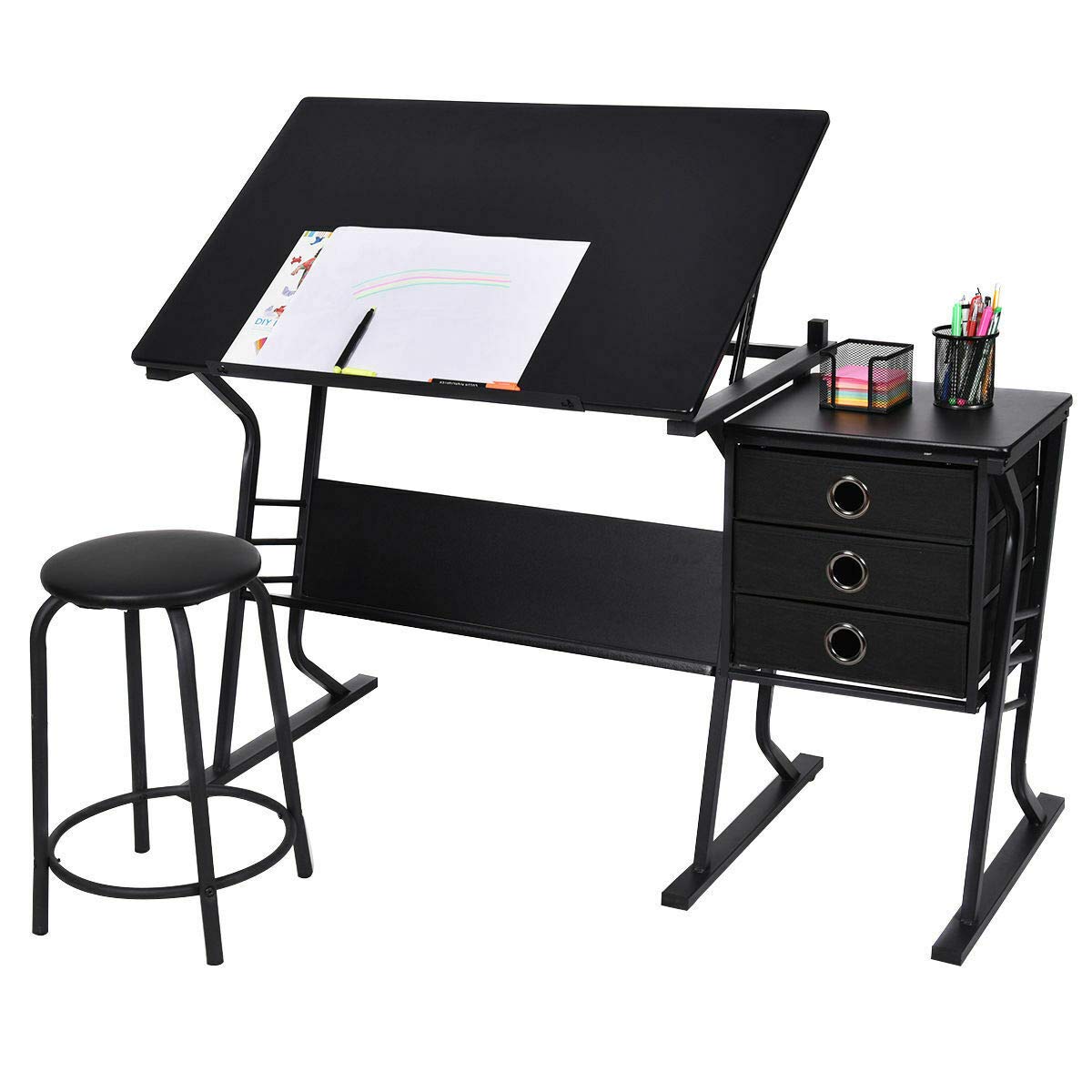Amazon Com Adjustable Drawing Desk Art Craft Hobby With Stool
