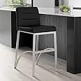 Zuri Furniture Lynx Counter Height Contemporary Bar Stool with Metal Base - Black