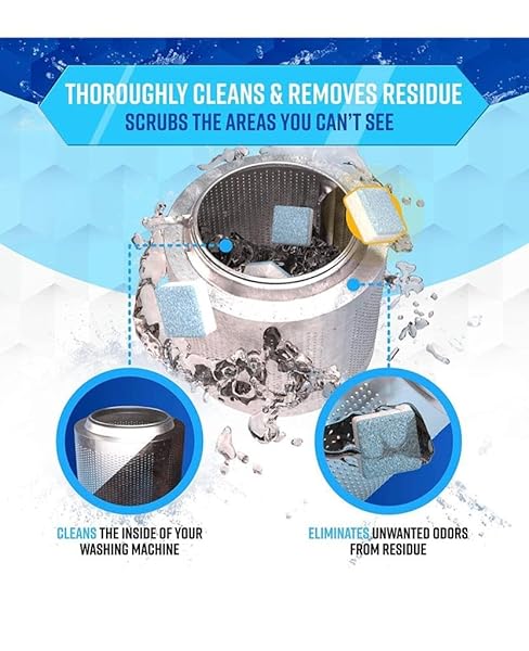 RAXTUP WASHING MACHINE CLEANER DEEP CLEANING TABLETS FOR HE FRONT LOADER & TOP LOAD WASHER, CLEAN INSIDE DRUM AND LAUNDRY TUB SEAL (30)