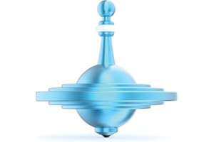 Plexity Labs UFO Tops Cussac - Metal Spinning Fidget Toy Top - Inspired by The Documented 1967 UFO Sighting in Cussac, France (Sulfur Blue)