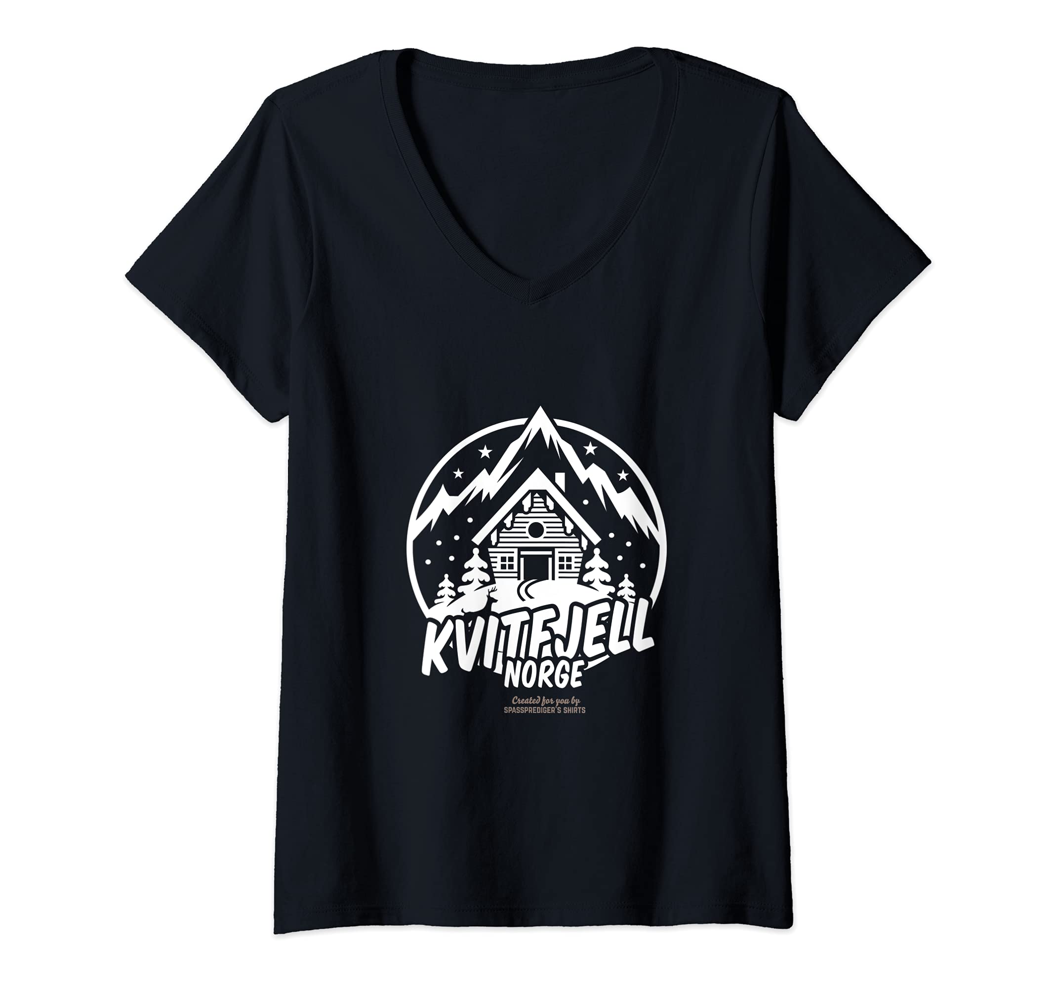 Womens Kvitfjell Norge Ski Resort Kvitfjell V-Neck T-Shirt