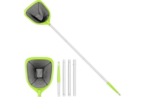 MOWEND Swimming Pool Skimmer Net 57 inches, Leaf Rake Net with 4 Section Telescopic Aluminum Pole for Fast Cleaning Ponds, Hot Tub, and Spas, Pool Cleaner Supplies and Accessories