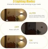 Suright LED Wall Light with Motion Sensor 3000K 2000mAh Type-C Black view 3