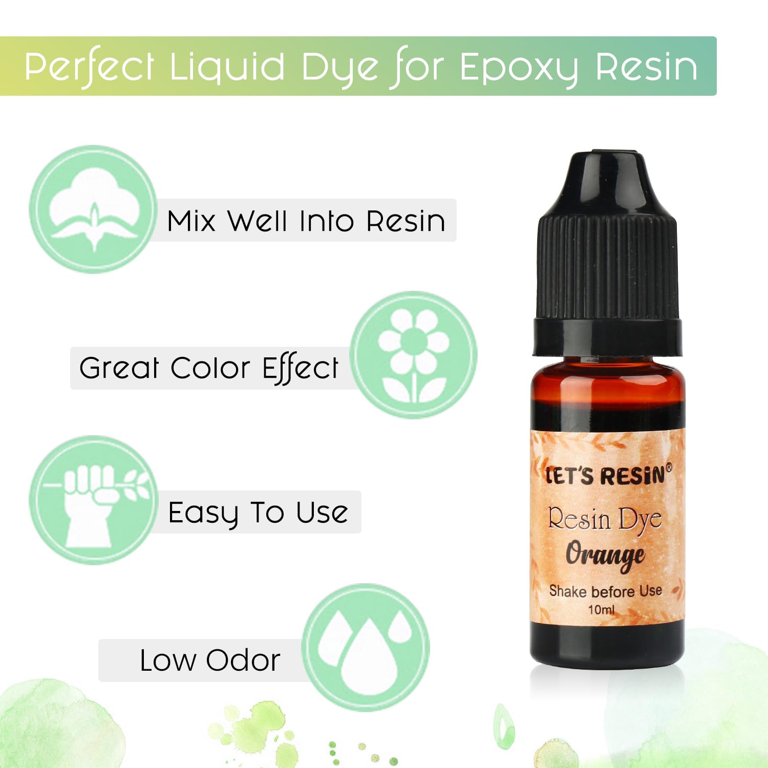 LET'S RESIN Epoxy Resin Paint Pigment 16 Color Concentrated Liquid Epoxy Resin Dye, Colorant for Resin Coloring, Resin Jewelry, Resin Art Crafts DIY Making (Each 0.35oz)