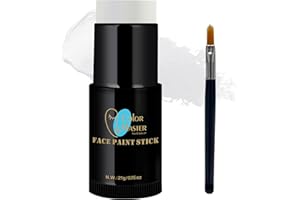 LUCKY ART CRAYONOLOGY ColorMaster Clown White Face Body Paint Stick (0.75oz) | Face Paint, Body Paint, White Eye Black Sticks for Sports & Foundation Cream Makeup, Face Painting Kit for Halloween SFX Cosplay Costume Party