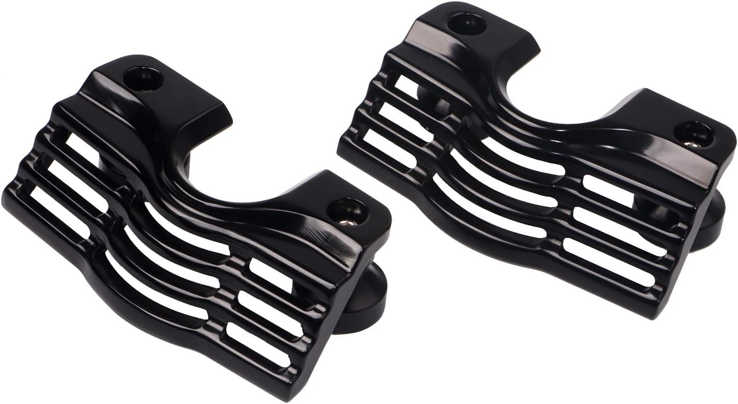 XMMT Black Finned Slotted Head Bolt Spark Plug Covers For Harley Electra Street Road Glide Road King Trikes 1999-2014