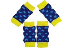 KITIPCOO Pet Knee Pad Winter Knee Protectors Pet Socks for cat and Dogs (XL (14-25 lbs), Blue Stars)