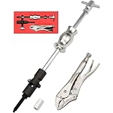 Locking Pliers Slide Hammer Puller with Quick Release Swivel Connector | For Nail Bolt Pin Seal CV Axle Removal; 2lb Slide Hammer; 9.8" Locking Plier; 180&deg; Pivoting Head; Perfect In Confined Areas