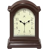 Infinity Instruments Brown Antique Grandfather Tabletop Clock 9 x 6 Mantle | Tabletop Clock Mini Desktop Table Mantel Decor Vintage Living Room Decor