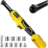 3/8" Cordless Ratchet Wrench Set Compatible with DEWALT 20V MAX Battery,74Ft-Lbs Brushless Motor Power Electric Ratchet Tool Kit, 1/4" Adapters, 3" Extension Bar & 7 Sockets(Tool Only)