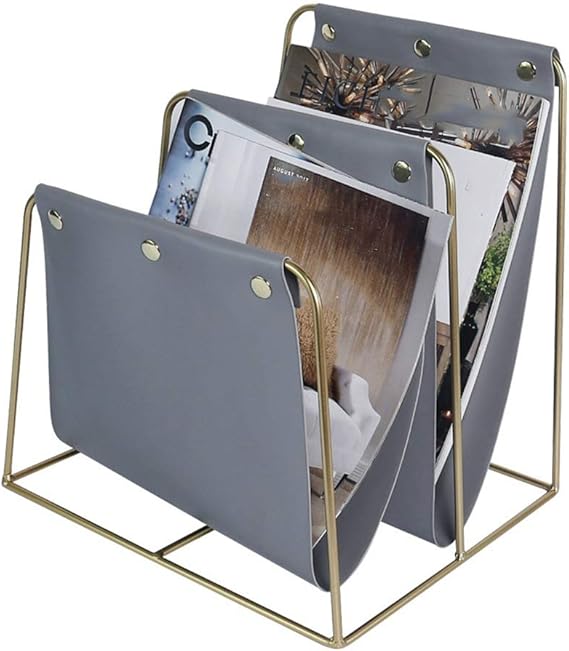 MICEROSHE Revistero de Escritorio Creativo Piel Metal nórdico Hierro