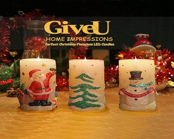 Amazon Co Jp Jieqijiaju フレームレスキャンドル クリスマス用 動く芯 電池式 灯明 黄色 サンタクロース 雪だるま クリスマスツリーパターン 季節や休日 家庭 屋内 屋外 装飾 1 6 12 24個入り 1pcs Diy 工具 ガーデン