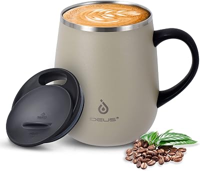Ideus Coffee Mug 470ml Double Wall Vacuum Stainless Steel Celadon