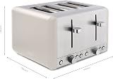 Tower Cavaletto 4-Slice Toaster 1800W Defrost Reheat Latte Chrome view 6