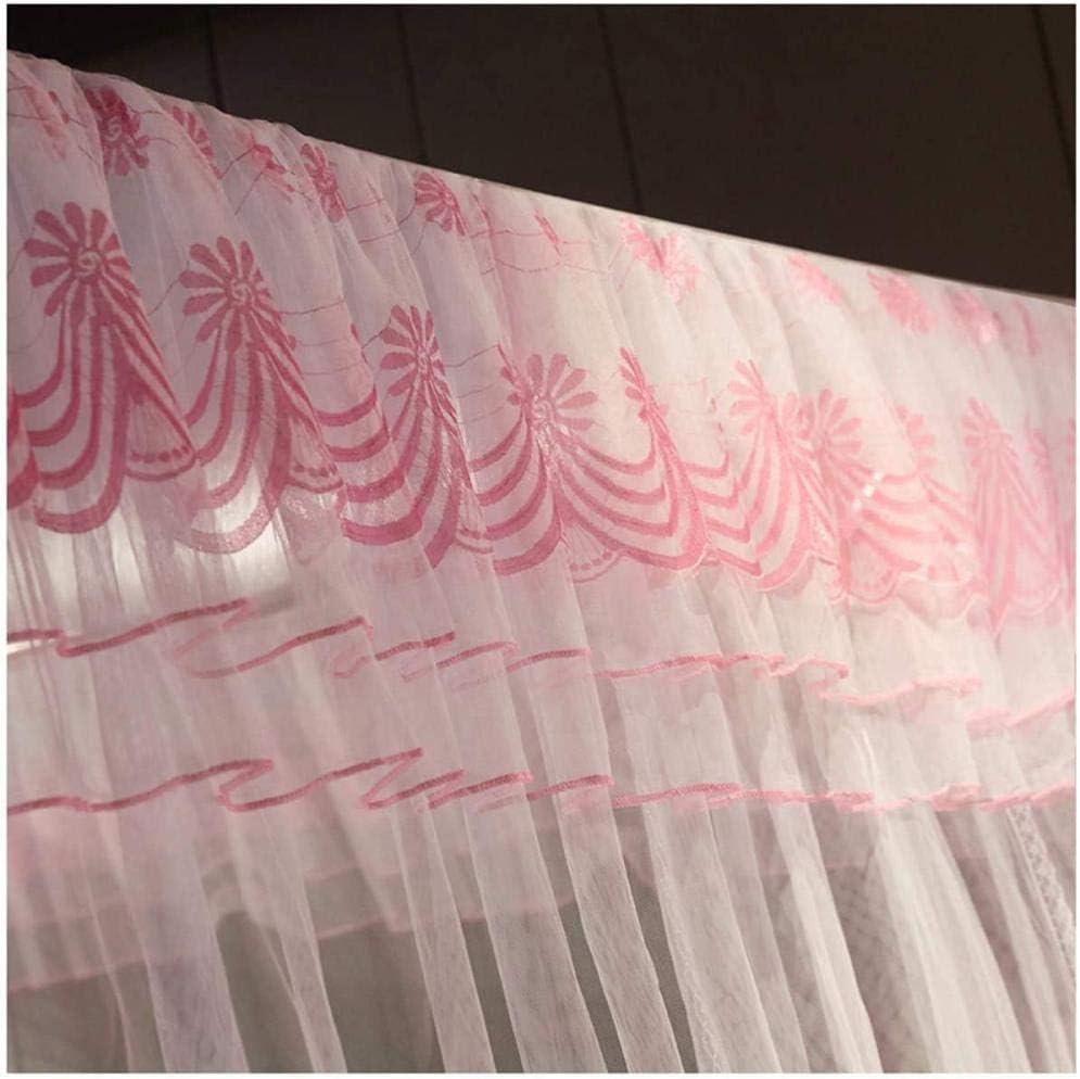 Four Corner Post Bed Canopy Mosquito Net Bed Mosquito Netting Mesh Canopy Bedding Net Romantic Lace Design with 3 Openings Great for Indoor Decorations-185 * 205 * 200CM