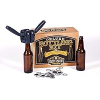 Deluxe Bottling Kit – Craft a Brew Homebrew Bottler Equipment – Home Brewing Easy Bottling Set – 10 Empty 12oz. Amber…