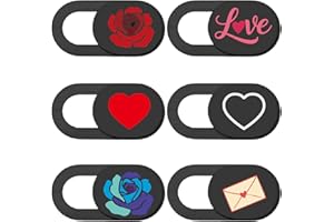 PRESSINART 6Pcs Laptop Camera Covers Webcam Camera Cover Slide Heart Rose Mixed Pattern Ultra Thin Webcam Slide Phone Privacy