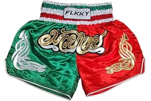 FLKKY Muay Thai Shorts Boxing Shorts for Men Women High Grade Martial Arts Training Gym Trunks Classic Boxing Shorts.