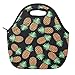 Aiphamy Neoprene Lunch Bag for Kids, Insulated Lunch Box Tote for Women Men Adult Teens Boys Teenage Girls Toddlers (Pineapple Black)