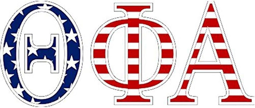 Amazon シータファイアルファアメリカ国旗ギリシャ文字ステッカー 2 5 Tall Express Design Group ホーム キッチン 通販