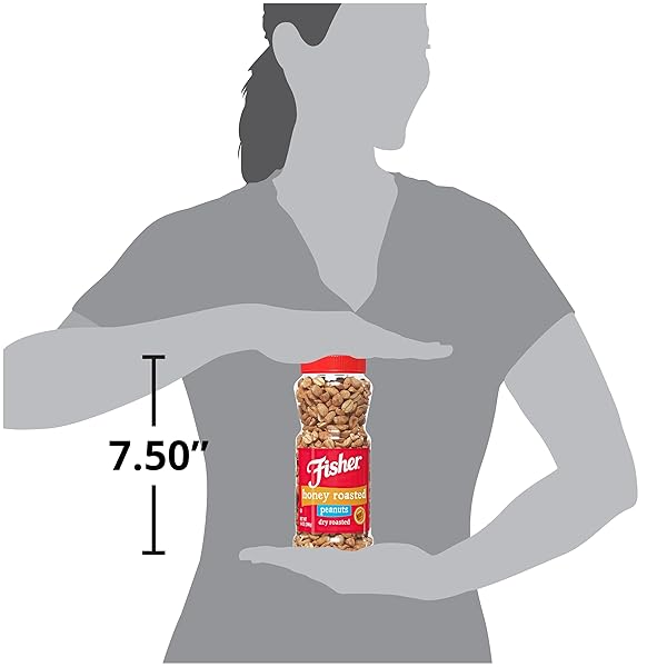 FISHER SNACK HONEY ROASTED DRY ROASTED PEANUTS, 14 OUNCES, MADE WITH REAL HONEY, 100% RECYCLABLE
