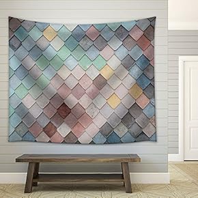 Colorful Mosaic Tile - Fabric Wall Tapestry Home Decor - 51x60 inches