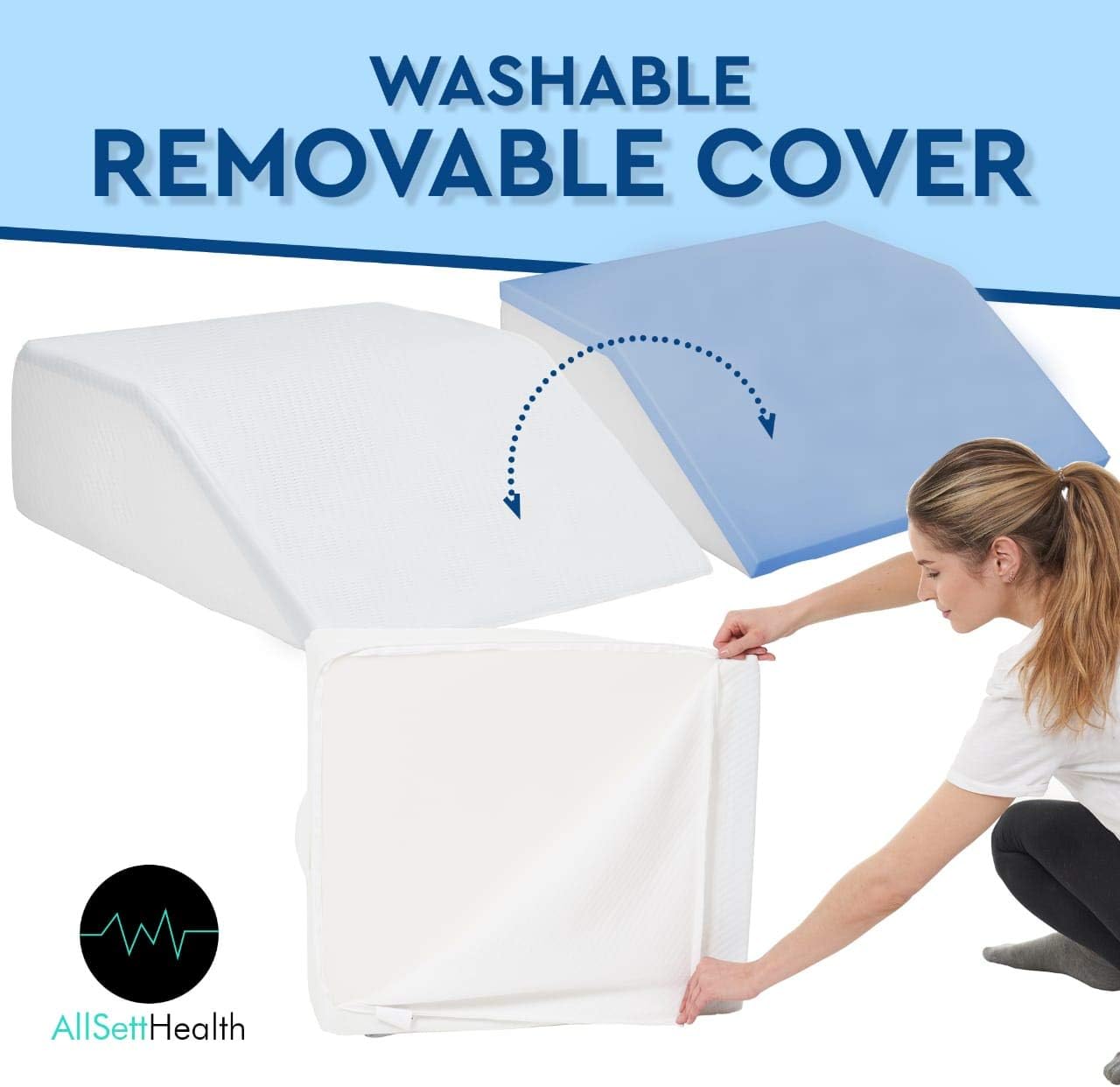 Leg Elevation Pillow - Cooling Gel Memory Foam Top, High-Density Leg Rest Elevating Foam Wedge- Relieves and Recovers Foot and Ankle Injury, Leg, Hip and Knee Pain, Improves Blood Circulation: Kitchen & Dining