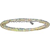 InfinityGemsArt Natural Ethiopian Fire Opal Choker Necklaces For Women, Gemstone Beads, Dainty October Birthstone, Healing Crystals Gift Jewelry in 925 Sterling Silver Chain 18 inch
