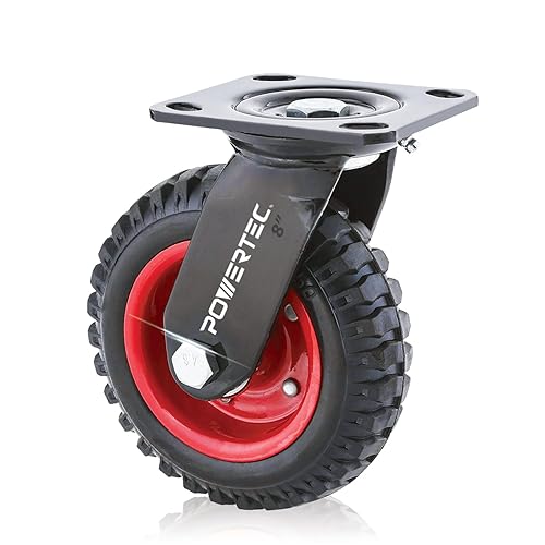 Powertec 3'' Swivel Caster Wheels With 640 Lbs Loads, Heavy Duty Plate - View #3