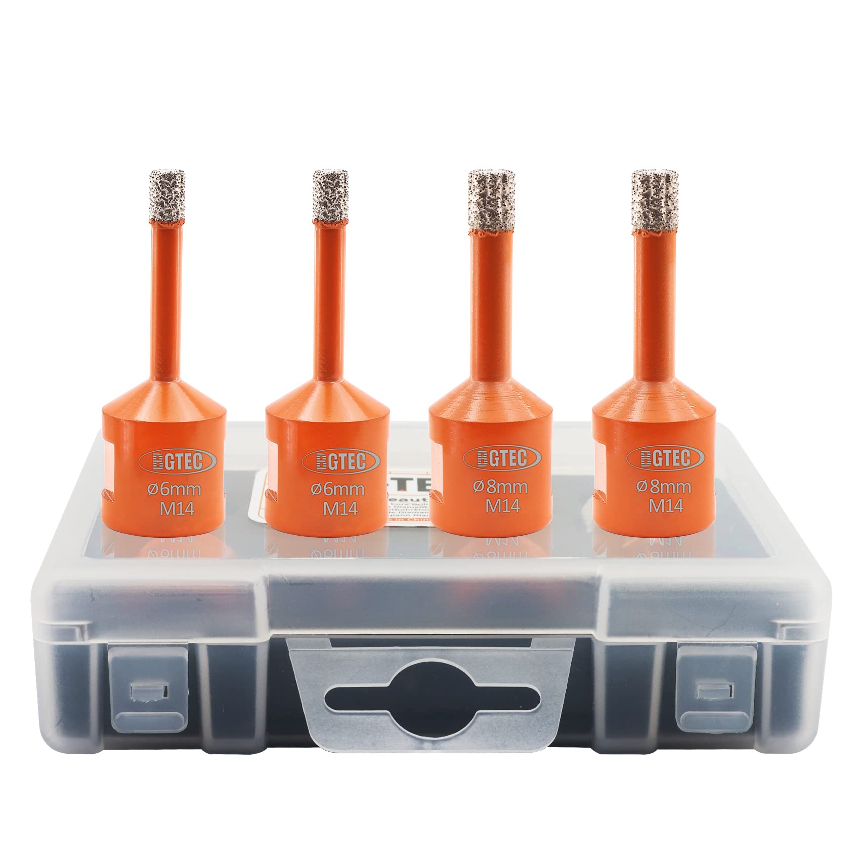 Diamond Core Drill Bits Set - BGTEC 6/6/8/8mm Tile Hole Saw for Ceramic Porcelain Tile Marble Granite,M14 Thread