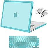 MOSISO Compatible with MacBook Pro 16 inch Case 2026-2021 M4 M3 M2 M1 A3403 A3186 A2991 A2780 A2485, Scratches-Resistant&Reduces-Fingerprints Hard Shell Case&Keyboard Film&Type C, Turquoise