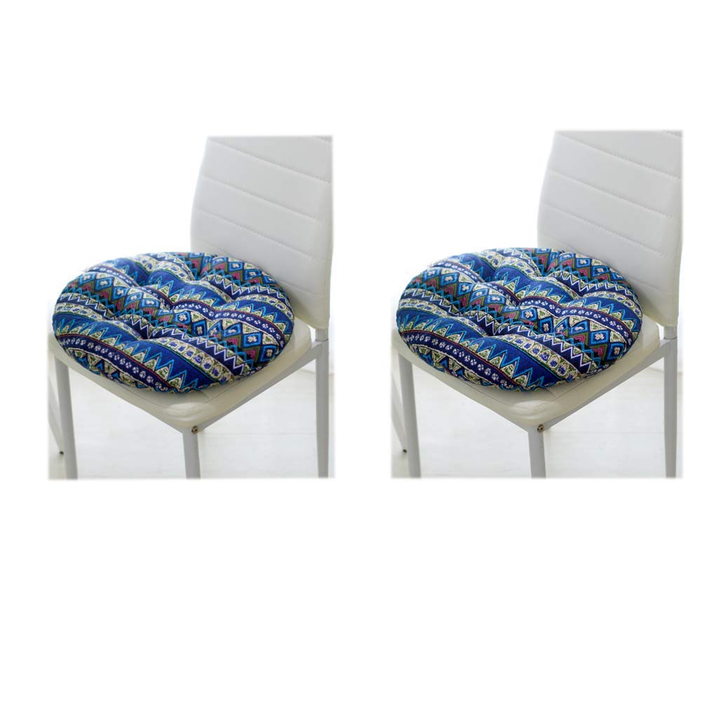 DadaA 2xRound Padded Seat Cushion,Chair Seat Pads For Indoor Outdoor Garden Patio Kitchen & Office Chairs (E)