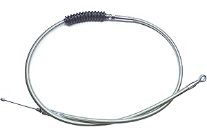 JCSUMRID 71" Stainless Steel Braided Clutch Cable Wire Replacement for Harley Sportster Iron 883 Dyna Softail XL 883 1200 Fat Boy Heritage Road King (180cm)